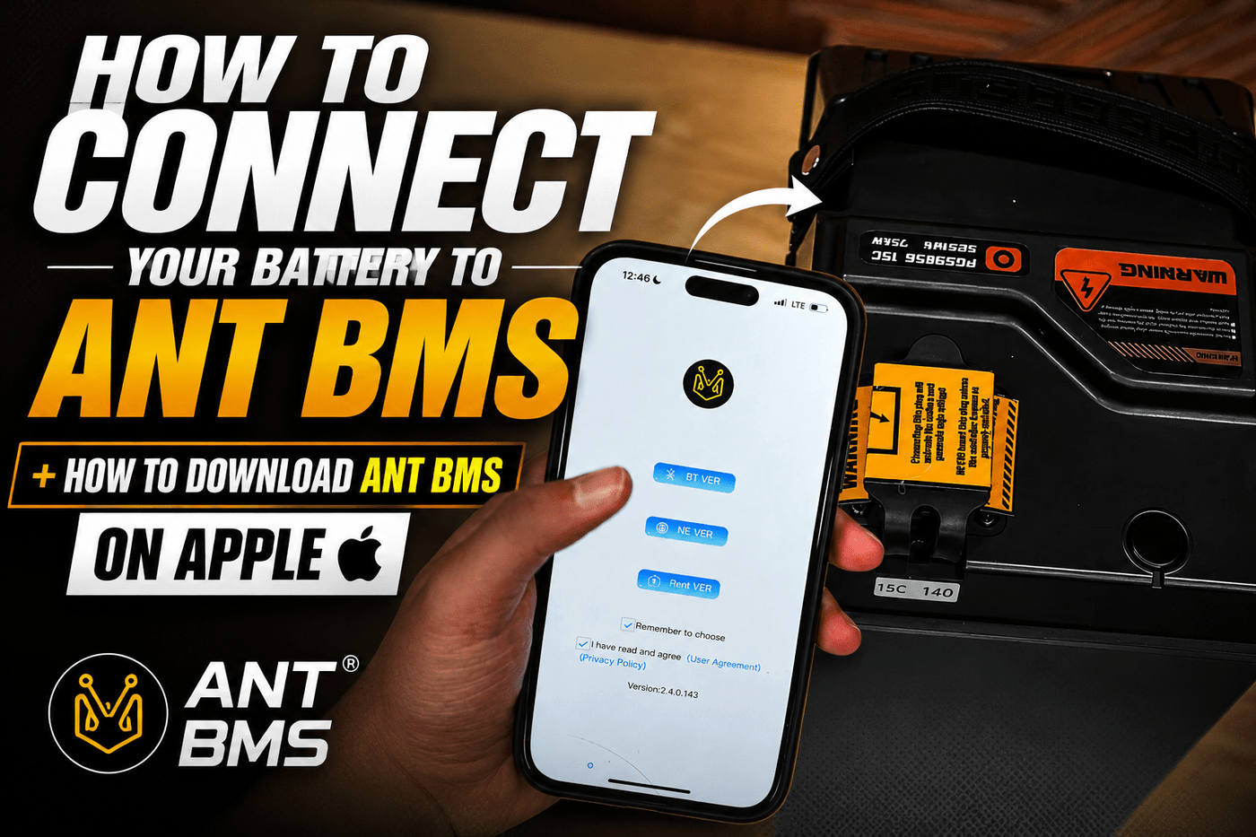 ANT BMS Tutorial Connect Your Battery & Download the App - Pinned Electric