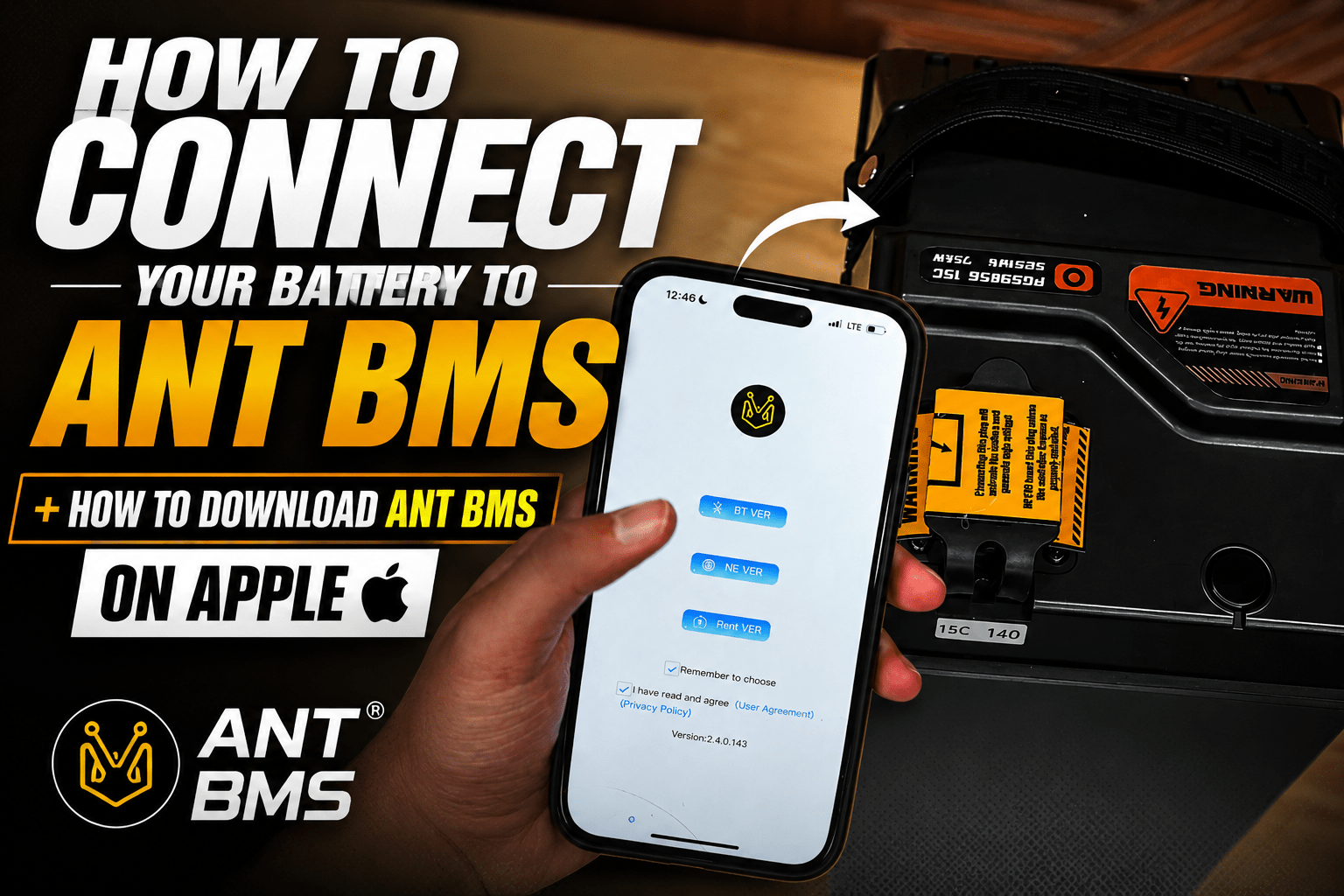 ANT BMS Tutorial Connect Your Battery & Download the App - Pinned Electric