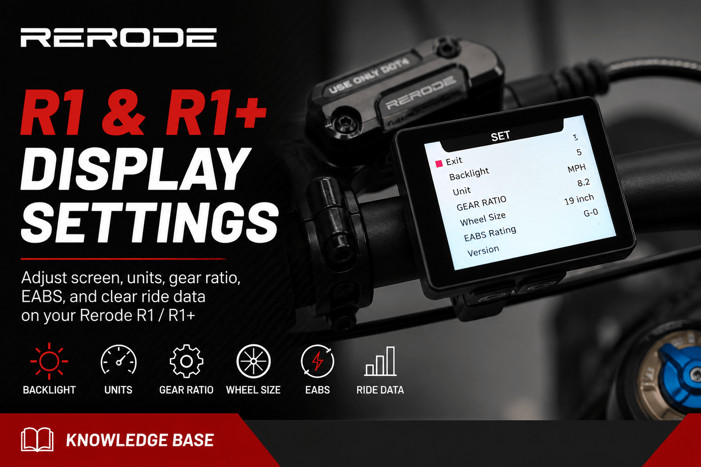 Rerode R1/R1+ Advanced Display Settings Overview - Pinned Electric