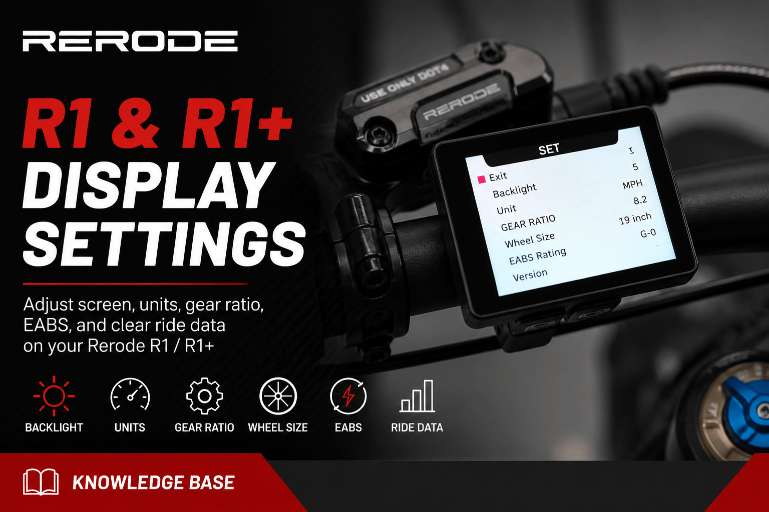 Rerode R1/R1+ Advanced Display Settings Overview - Pinned Electric