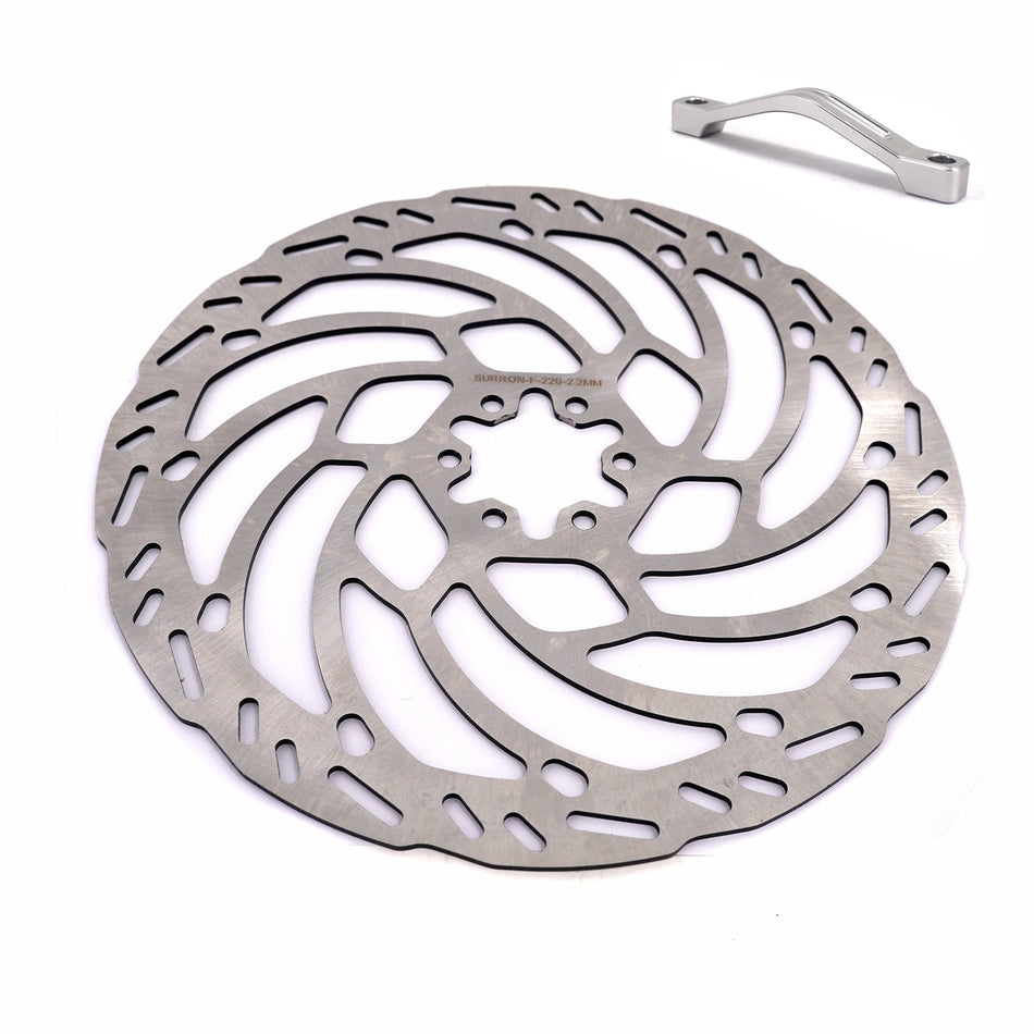 KKE Front 220MM Disc with Adapter For Surron Light Bee X, Segway X160/X260, E-Ride Pros SS, Talaria MX3