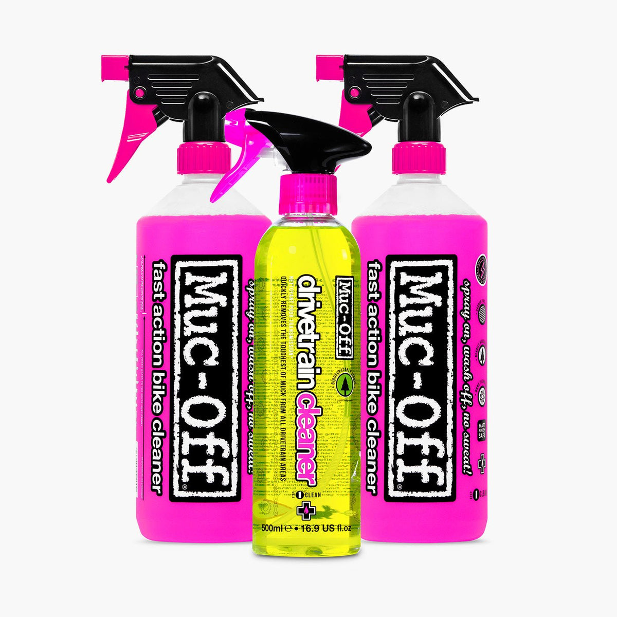 2x 33.8 fl oz Bike Cleaner + 16.9 fl oz Drivetrain Cleaner - Pinned Electric