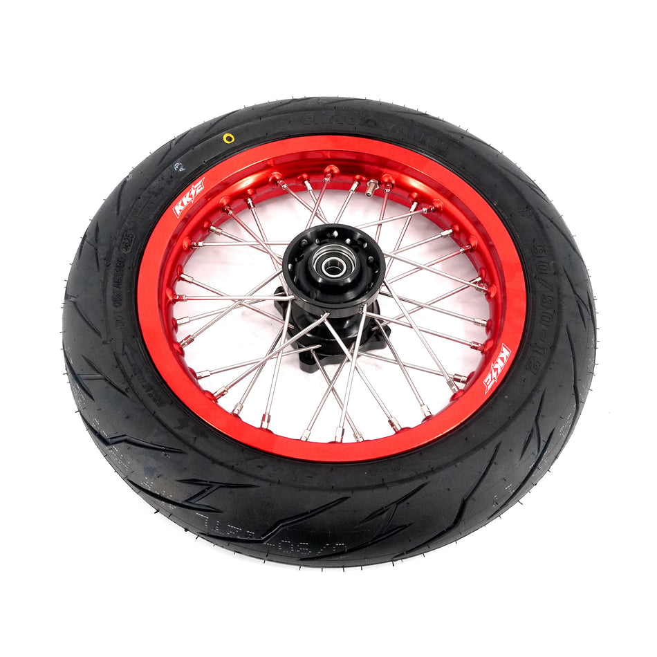 KKE 1.85*12'' & 2.15*12'' E-Bike Mini Wheels Kit with Tires Fit For Rawrr Mantis Mini 2024, Mini R/R17 2025-2026 Red Rims