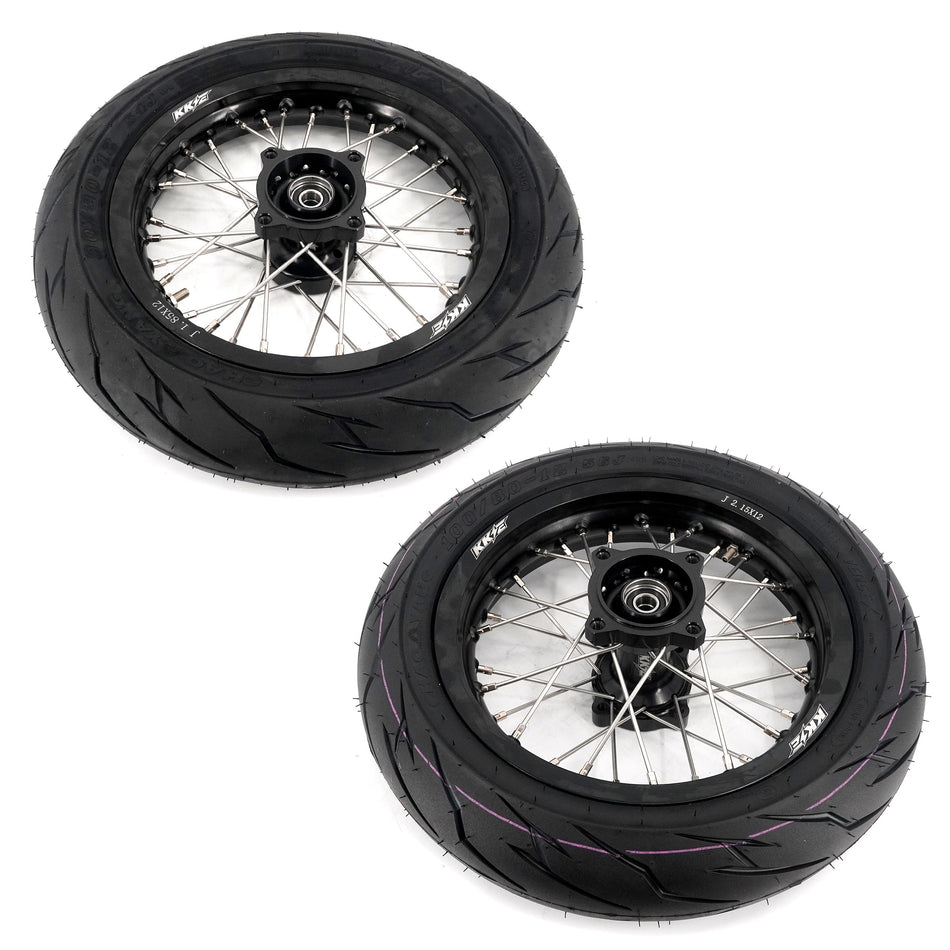 KKE 1.85*12'' & 2.15*12'' E-Bike Mini Wheels Kit with Tires Fit For Rawrr Mantis Mini 2024, Mini R/R17 2025-2026 Black