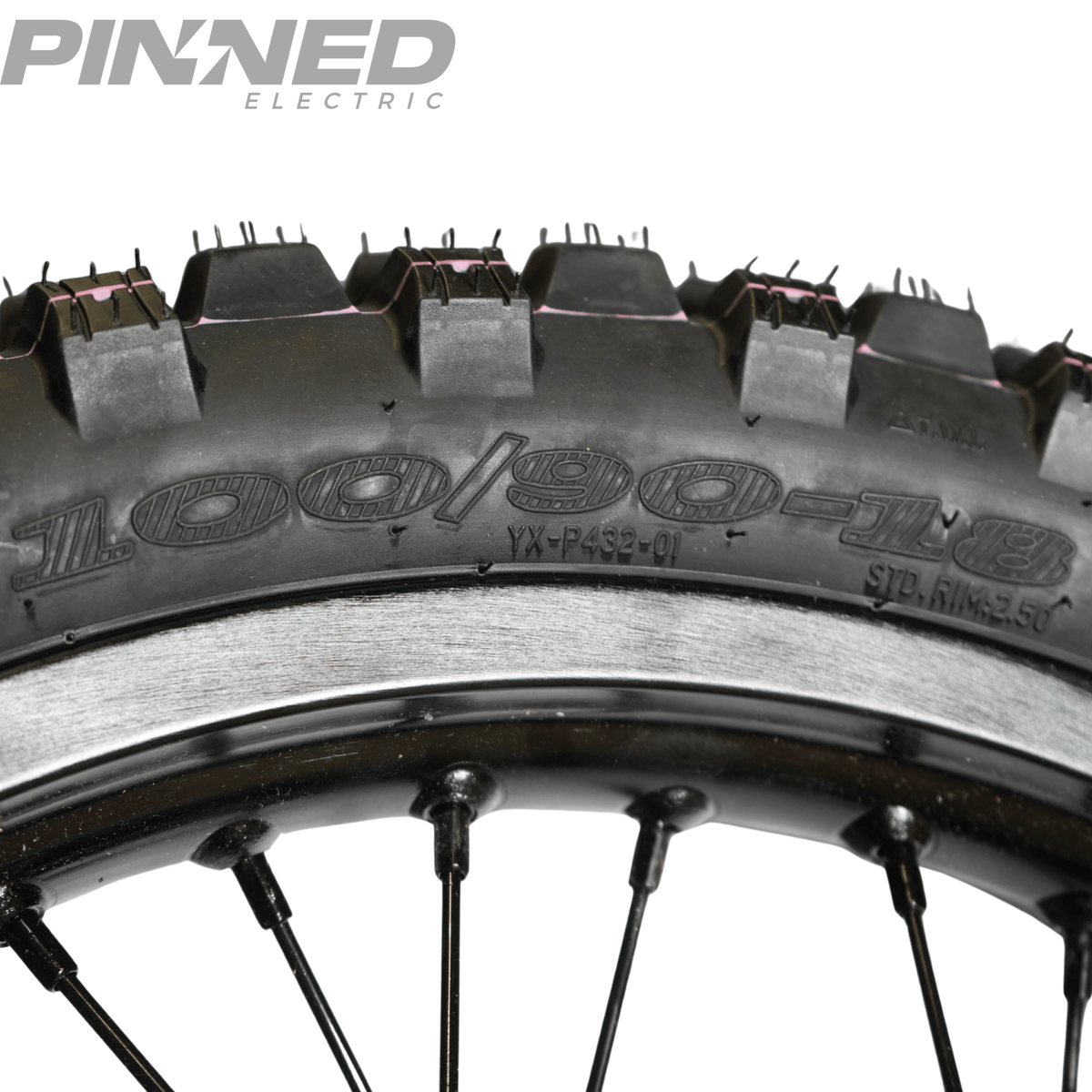 AL XE Pro 18" Rear Wheel and Dirt Tires (Arctic Leopard XE Pro OEM) - Pinned Electric