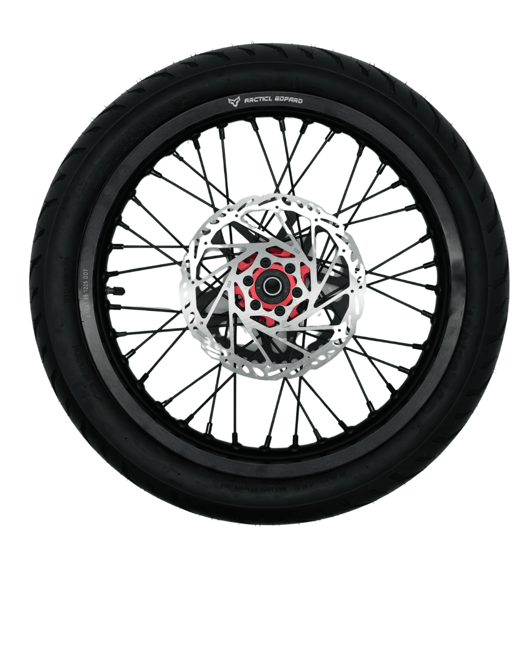 Arctic Leopard XE Pro 17" Front and 16" Rear Supermoto Wheel and Tire Set (AL XE OEM) - Pinned Electric