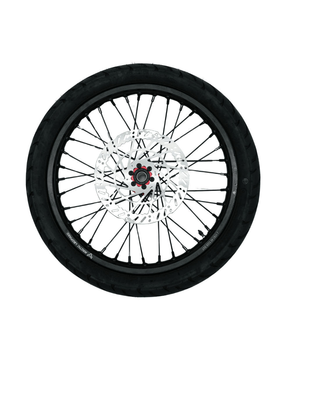 Arctic Leopard XE Pro 17" Front and 16" Rear Supermoto Wheel and Tire Set (AL XE OEM) - Pinned Electric