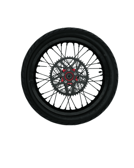 Arctic Leopard XE Pro 17" Front and 16" Rear Supermoto Wheel and Tire Set (AL XE OEM) - Pinned Electric