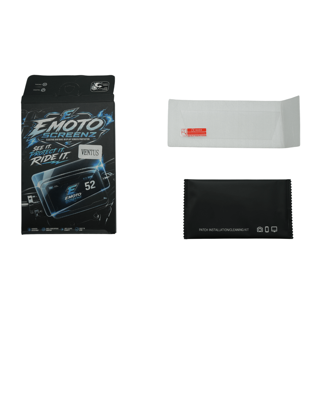 Emoto Screenz Tempered Glass Display Screen Protector – Electric Dirtbike - Pinned Electric