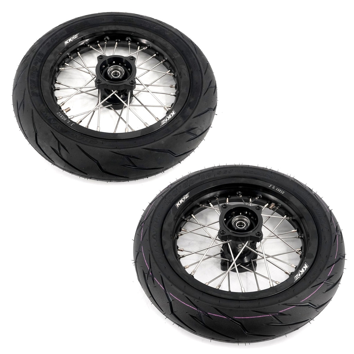 KKE 1.85*12'' & 2.15*12'' E-Bike Mini Wheels Kit with Tires Fit For Rawrr Mantis Mini 2024, Mini R/R17 2025-2026 Black - Pinned Electric