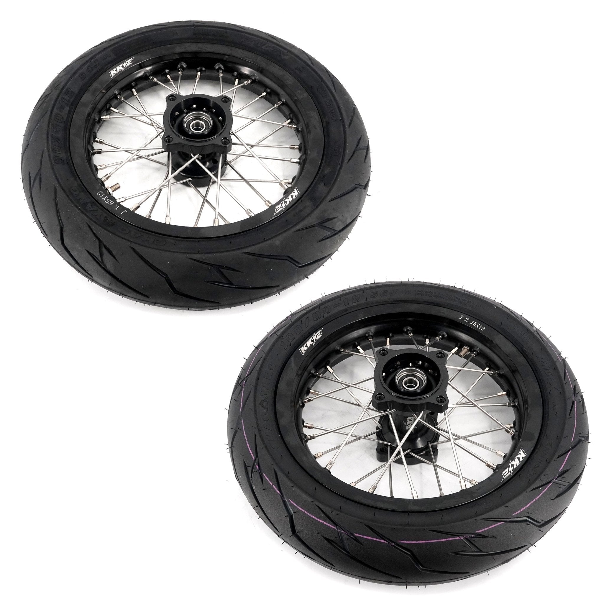 KKE 1.85*12'' & 2.15*12'' E-Bike Mini Wheels Kit with Tires Fit For Rawrr Mantis Mini 2024, Mini R/R17 2025-2026 Black - Pinned Electric