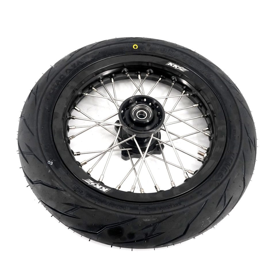 KKE 1.85*12'' & 2.15*12'' E-Bike Mini Wheels Kit with Tires Fit For Rawrr Mantis Mini 2024, Mini R/R17 2025-2026 Black - Pinned Electric