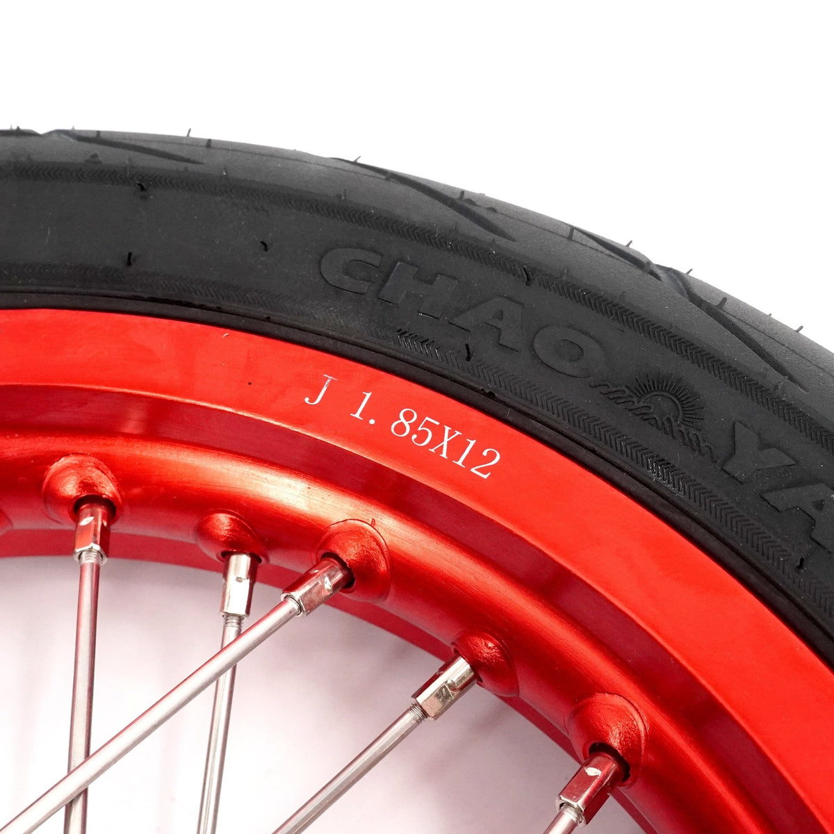 KKE 1.85*12'' & 2.15*12'' E-Bike Mini Wheels Kit with Tires Fit For Rawrr Mantis Mini 2024, Mini R/R17 2025-2026 Red Rims - Pinned Electric
