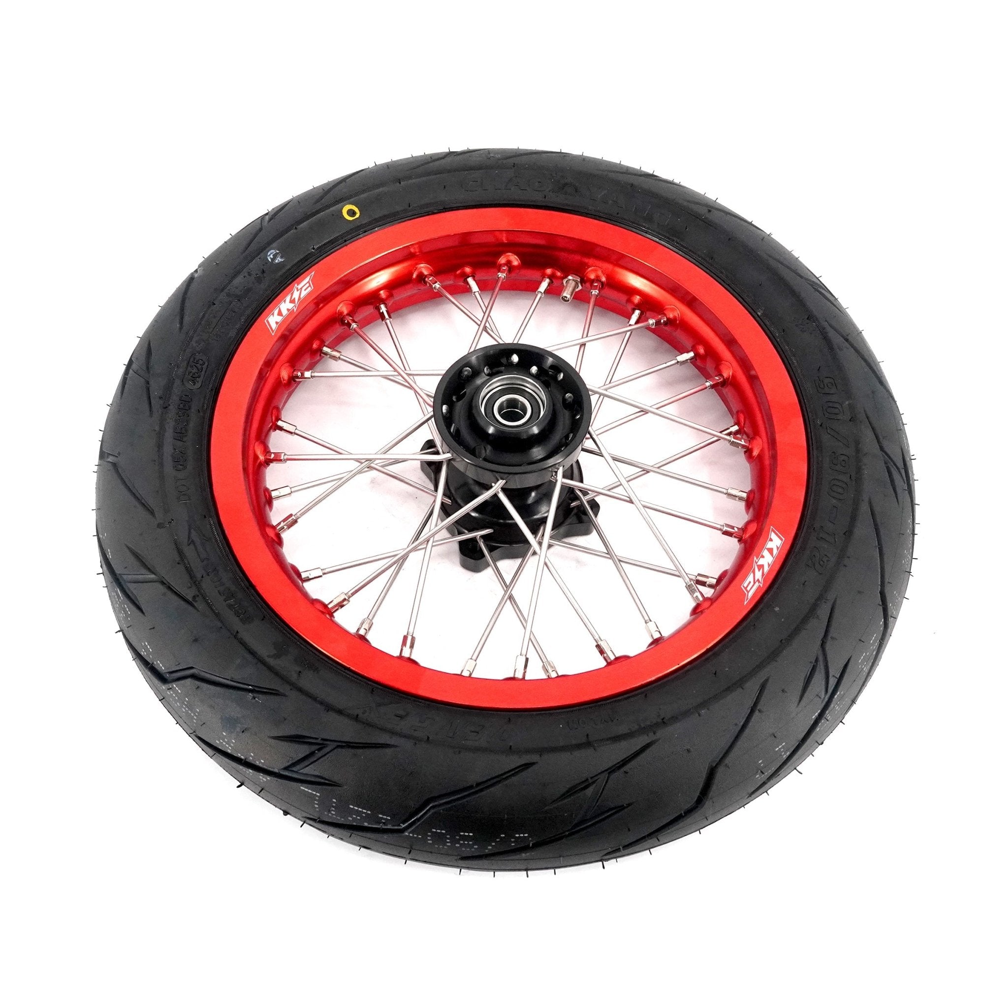 KKE 1.85*12'' & 2.15*12'' E-Bike Mini Wheels Kit with Tires Fit For Rawrr Mantis Mini 2024, Mini R/R17 2025-2026 Red Rims - Pinned Electric