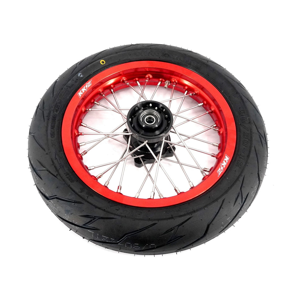 KKE 1.85*12'' & 2.15*12'' E-Bike Mini Wheels Kit with Tires Fit For Rawrr Mantis Mini 2024, Mini R/R17 2025-2026 Red Rims - Pinned Electric