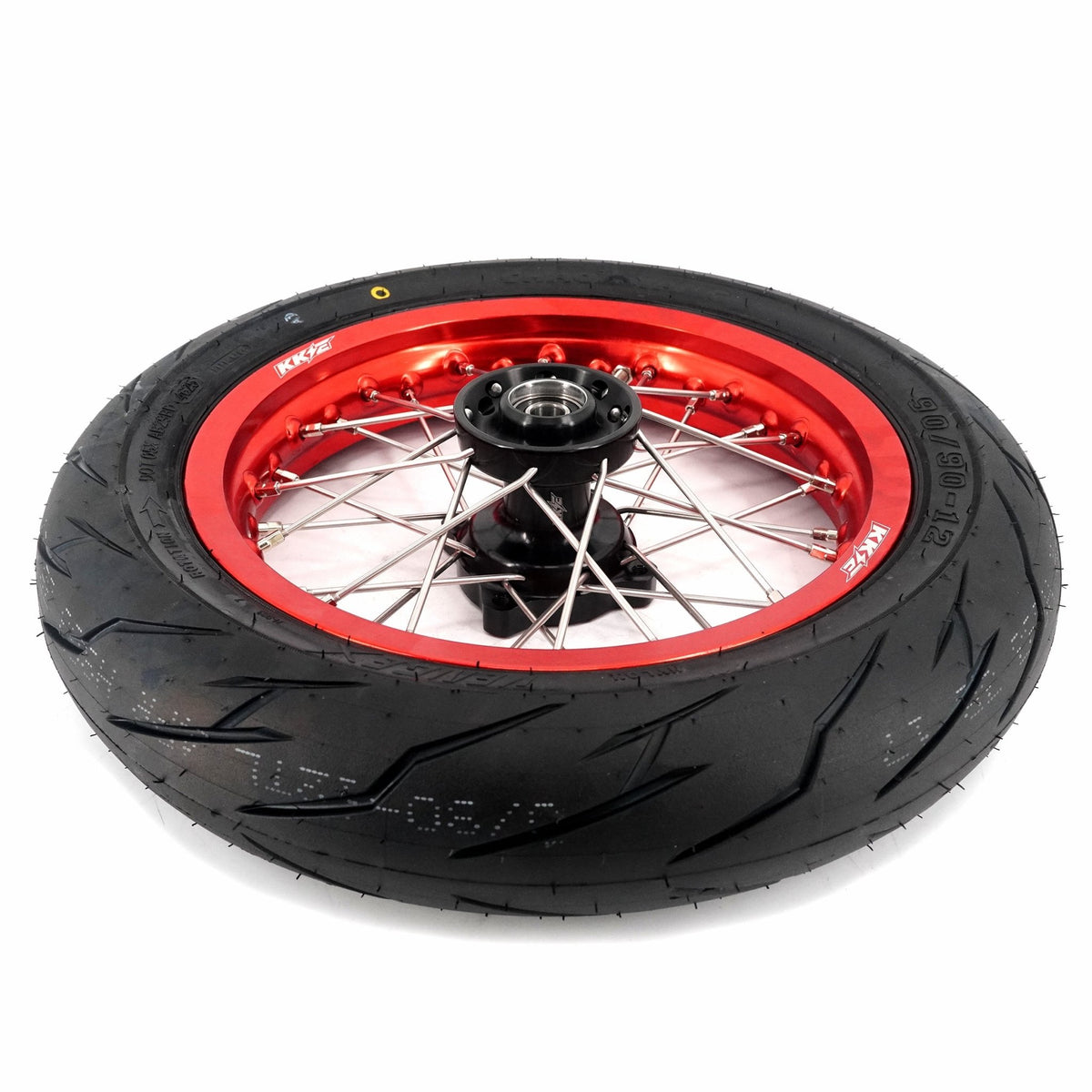 KKE 1.85*12'' & 2.15*12'' E-Bike Mini Wheels Kit with Tires Fit For Rawrr Mantis Mini 2024, Mini R/R17 2025-2026 Red Rims - Pinned Electric