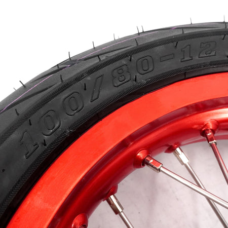 KKE 1.85*12'' & 2.15*12'' E-Bike Mini Wheels Kit with Tires Fit For Rawrr Mantis Mini 2024, Mini R/R17 2025-2026 Red Rims - Pinned Electric