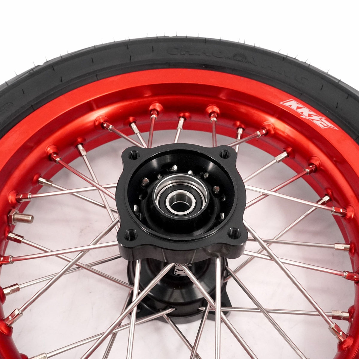 KKE 1.85*12'' & 2.15*12'' E-Bike Mini Wheels Kit with Tires Fit For Rawrr Mantis Mini 2024, Mini R/R17 2025-2026 Red Rims - Pinned Electric