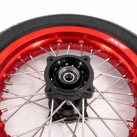 KKE 1.85*12'' & 2.15*12'' E-Bike Mini Wheels Kit with Tires Fit For Rawrr Mantis Mini 2024, Mini R/R17 2025-2026 Red Rims - Pinned Electric