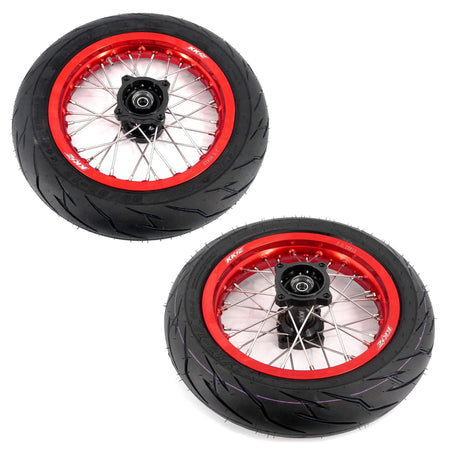 KKE 1.85*12'' & 2.15*12'' E-Bike Mini Wheels Kit with Tires Fit For Rawrr Mantis Mini 2024, Mini R/R17 2025-2026 Red Rims - Pinned Electric