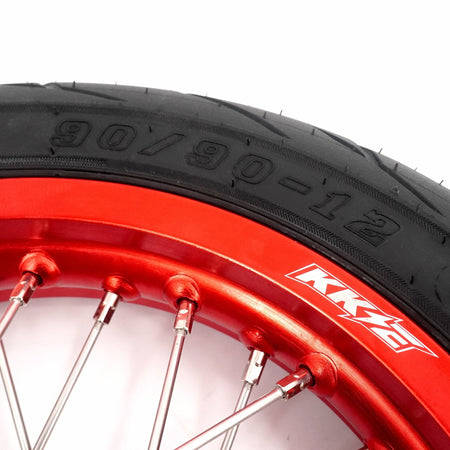 KKE 1.85*12'' & 2.15*12'' E-Bike Mini Wheels Kit with Tires Fit For Rawrr Mantis Mini 2024, Mini R/R17 2025-2026 Red Rims - Pinned Electric