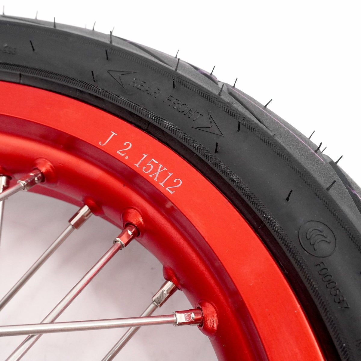 KKE 1.85*12'' & 2.15*12'' E-Bike Mini Wheels Kit with Tires Fit For Rawrr Mantis Mini 2024, Mini R/R17 2025-2026 Red Rims - Pinned Electric