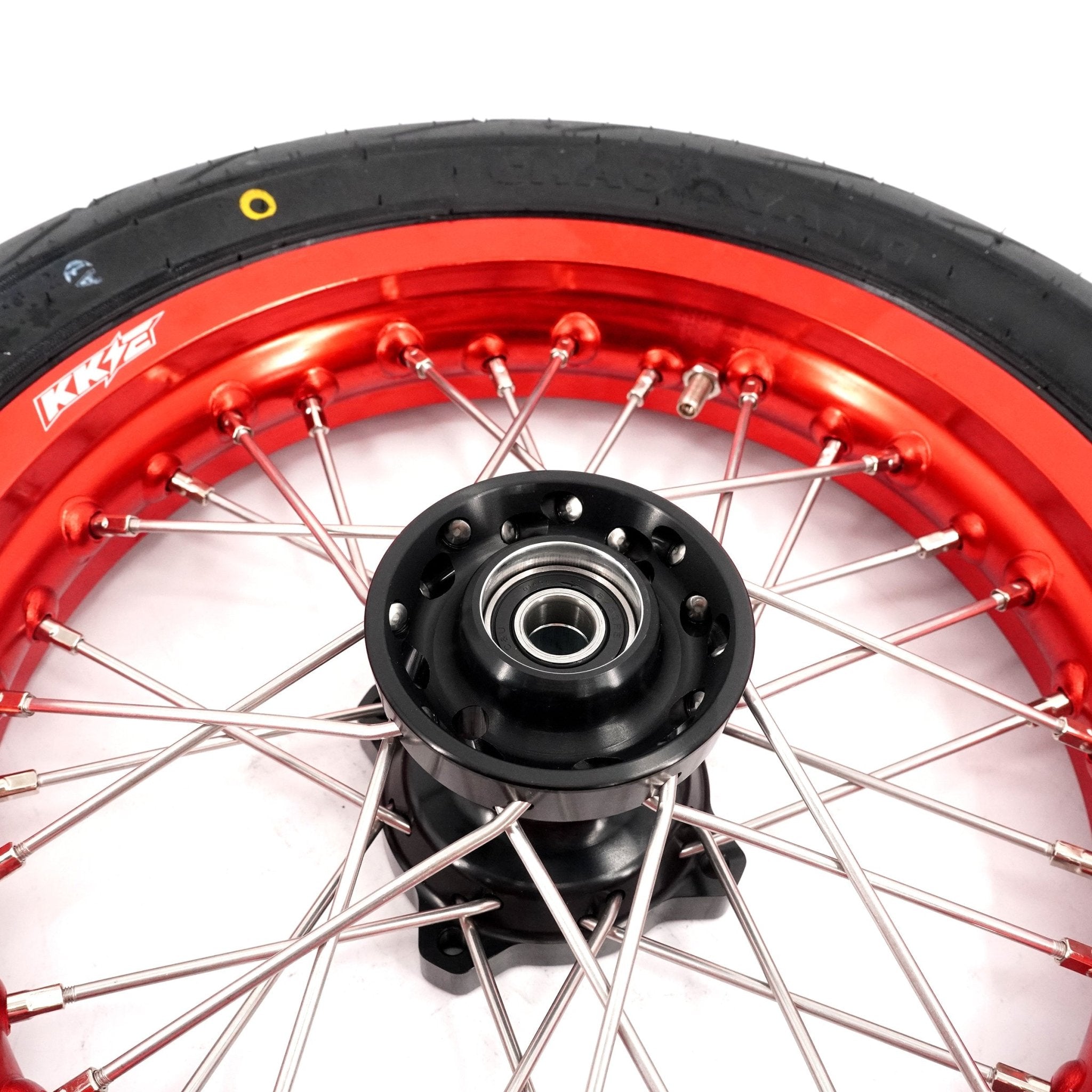 KKE 1.85*12'' & 2.15*12'' E-Bike Mini Wheels Kit with Tires Fit For Rawrr Mantis Mini 2024, Mini R/R17 2025-2026 Red Rims - Pinned Electric