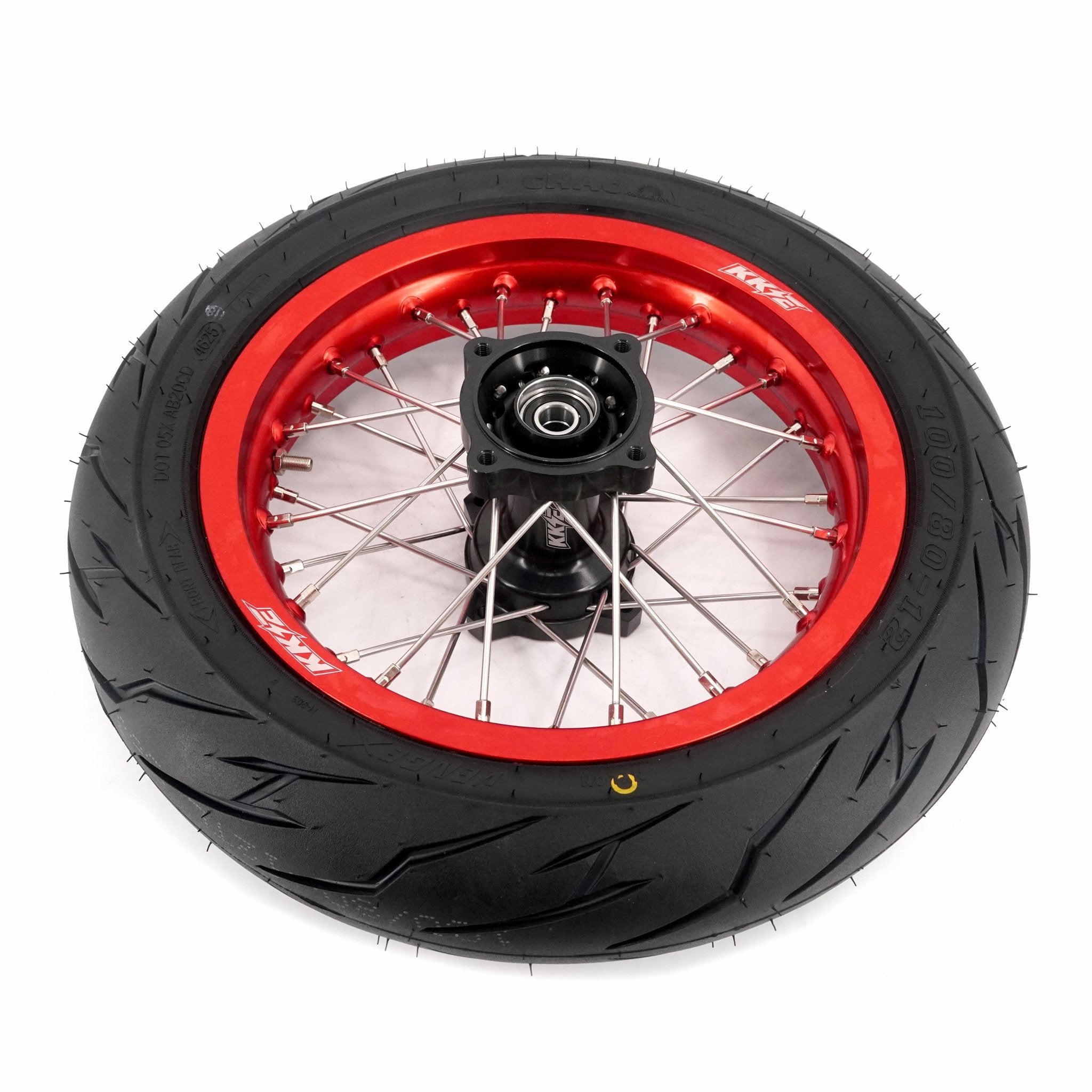 KKE 1.85*12'' & 2.15*12'' E-Bike Mini Wheels Kit with Tires Fit For Rawrr Mantis Mini 2024, Mini R/R17 2025-2026 Red Rims - Pinned Electric
