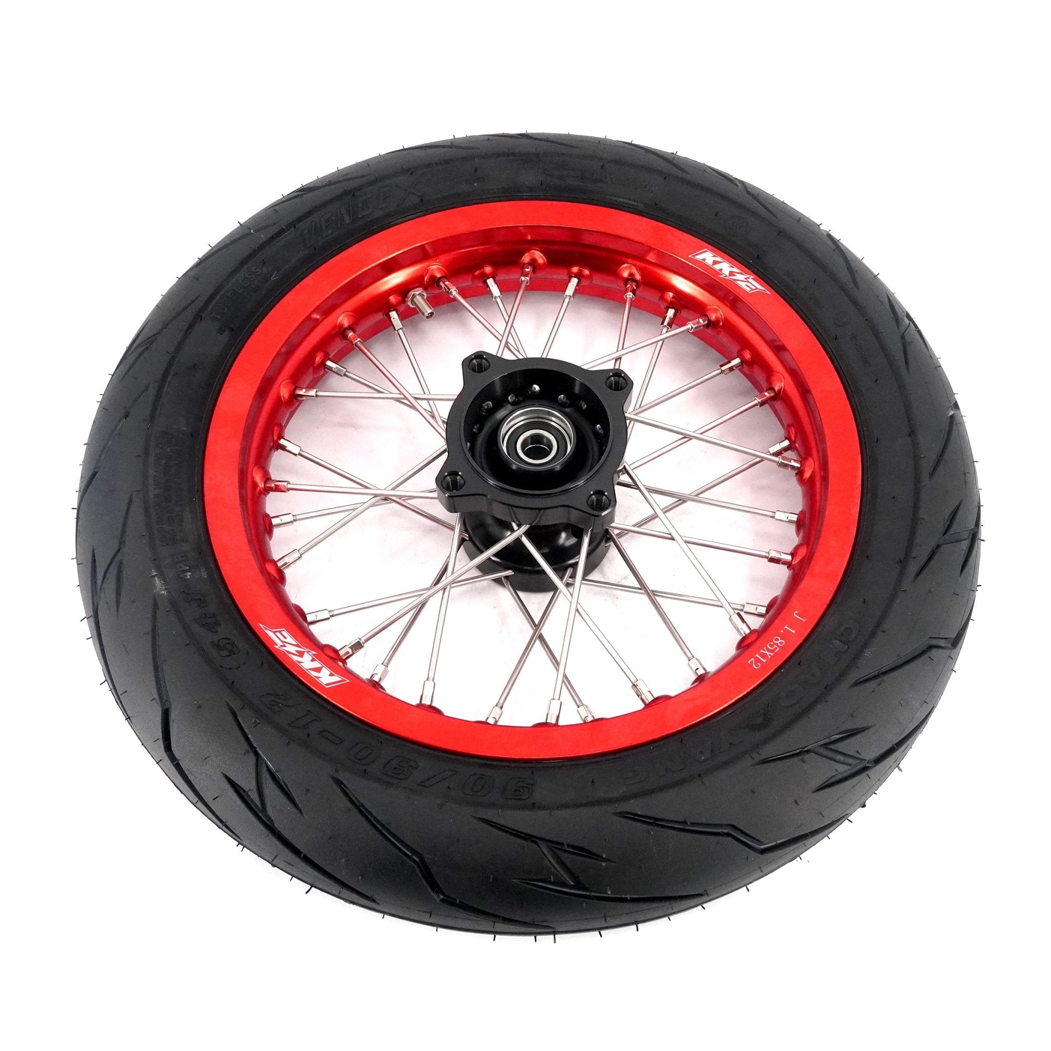 KKE 1.85*12'' & 2.15*12'' E-Bike Mini Wheels Kit with Tires Fit For Rawrr Mantis Mini 2024, Mini R/R17 2025-2026 Red Rims - Pinned Electric