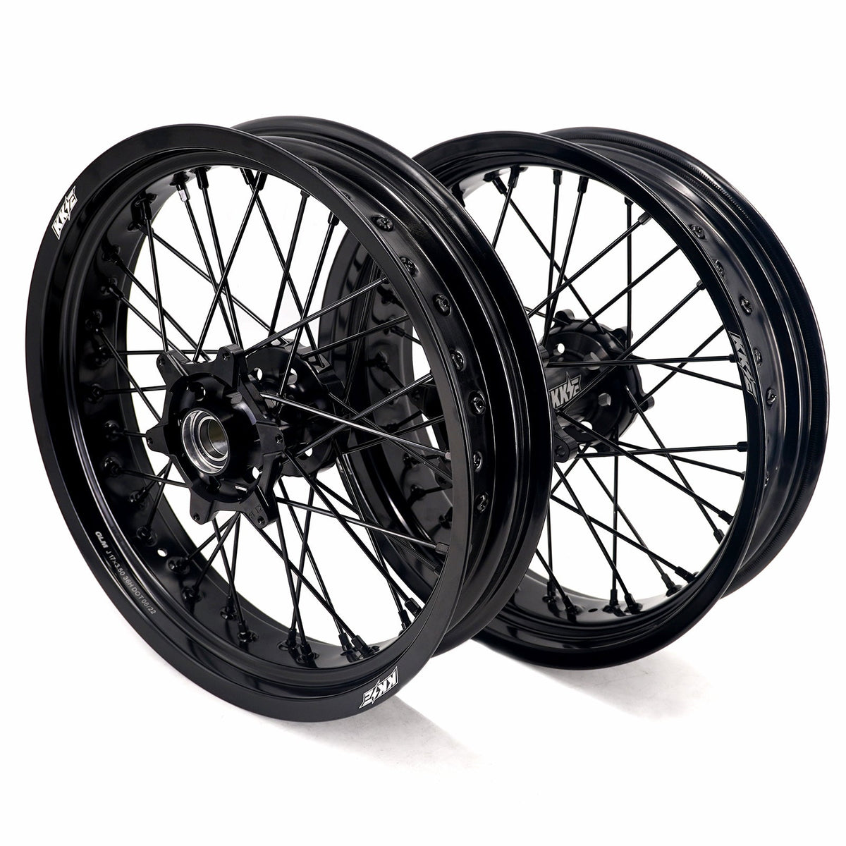 KKE 3.5*17'' & 4.25*17'' Supermoto Wheels Rims Fit STARK VARG MX EX Electric Dirt Bike All Black - Pinned Electric