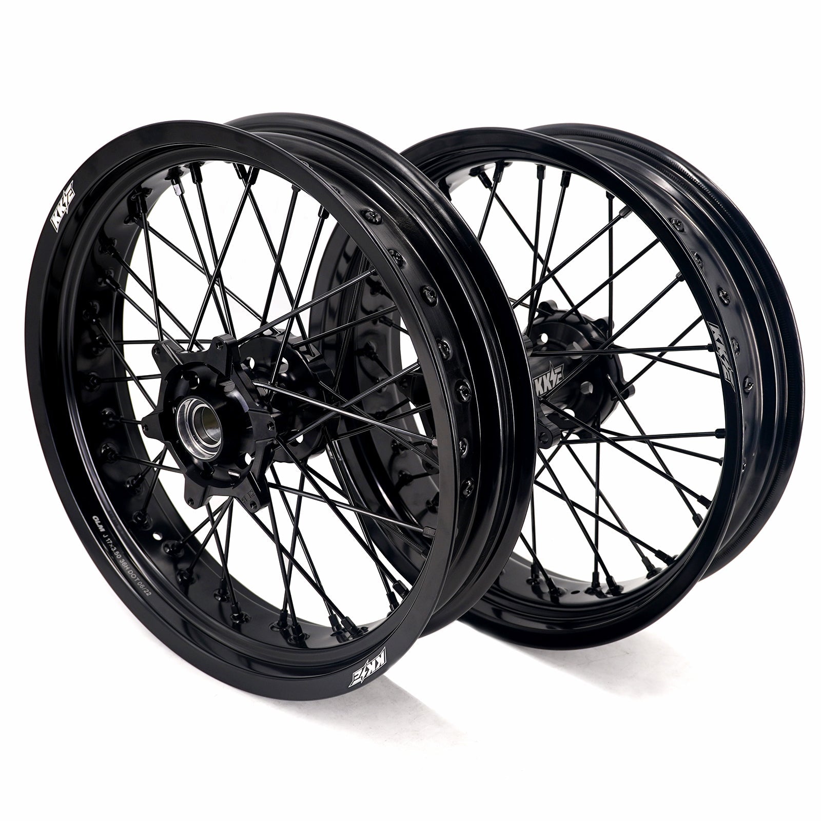 KKE 3.5*17'' & 4.25*17'' Supermoto Wheels Rims Fit STARK VARG MX EX Electric Dirt Bike All Black - Pinned Electric