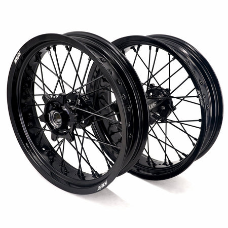 KKE 3.5*17'' & 4.25*17'' Supermoto Wheels Rims Fit STARK VARG MX EX Electric Dirt Bike All Black - Pinned Electric