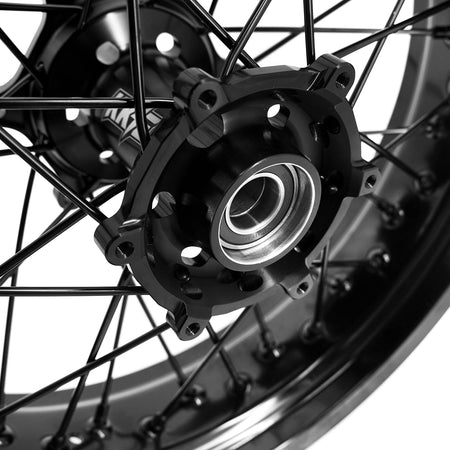 KKE 3.5*17'' & 4.25*17'' Supermoto Wheels Rims Fit STARK VARG MX EX Electric Dirt Bike All Black - Pinned Electric