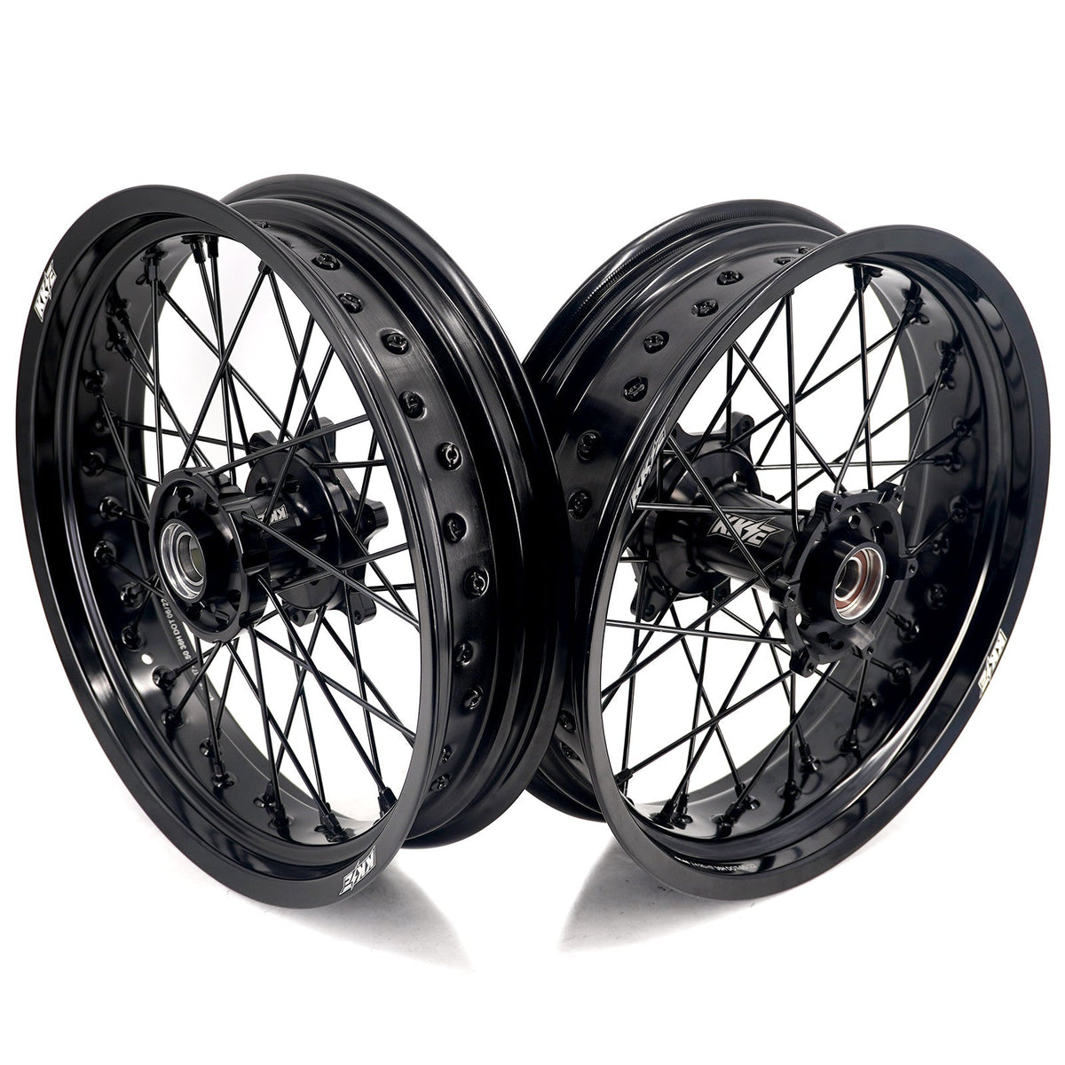 KKE 3.5*17'' & 4.25*17'' Supermoto Wheels Rims Fit STARK VARG MX EX Electric Dirt Bike All Black - Pinned Electric