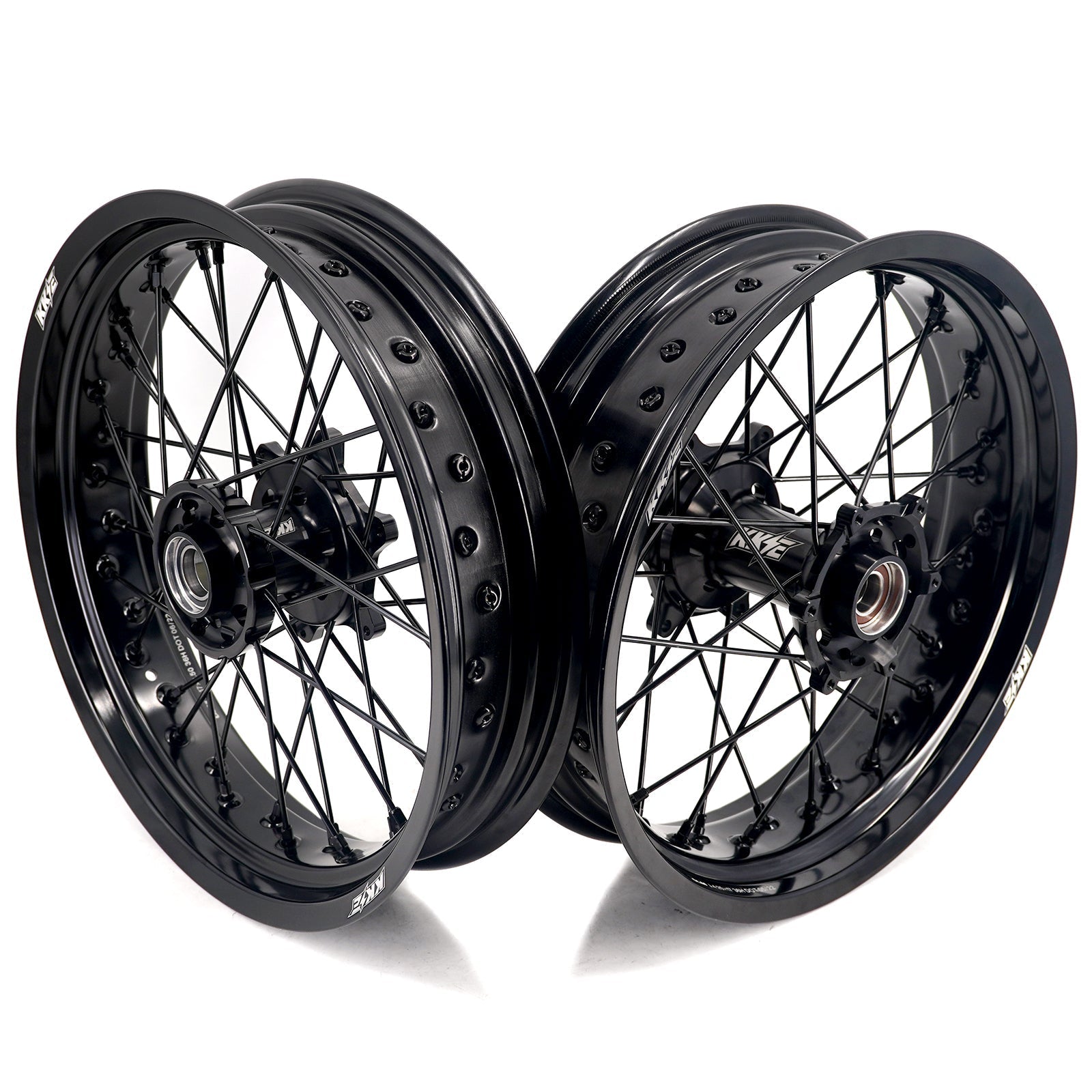 KKE 3.5*17'' & 4.25*17'' Supermoto Wheels Rims Fit STARK VARG MX EX Electric Dirt Bike All Black - Pinned Electric