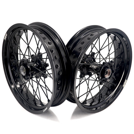KKE 3.5*17'' & 4.25*17'' Supermoto Wheels Rims Fit STARK VARG MX EX Electric Dirt Bike All Black - Pinned Electric