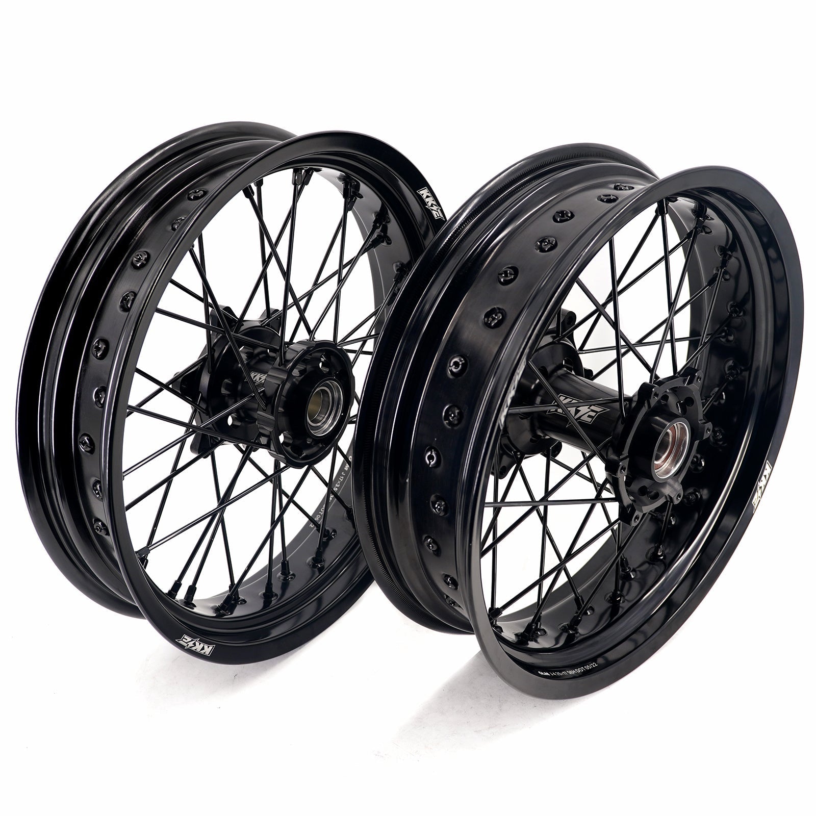 KKE 3.5*17'' & 4.25*17'' Supermoto Wheels Rims Fit STARK VARG MX EX Electric Dirt Bike All Black - Pinned Electric