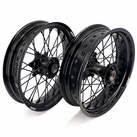 KKE 3.5*17'' & 4.25*17'' Supermoto Wheels Rims Fit STARK VARG MX EX Electric Dirt Bike All Black - Pinned Electric