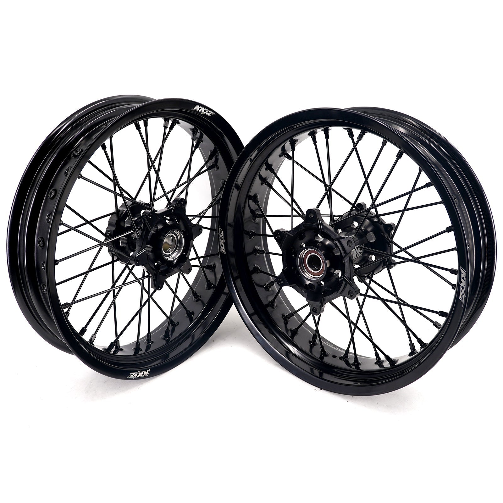 KKE 3.5*17'' & 4.25*17'' Supermoto Wheels Rims Fit STARK VARG MX EX Electric Dirt Bike All Black - Pinned Electric