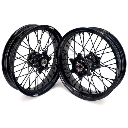 KKE 3.5*17'' & 4.25*17'' Supermoto Wheels Rims Fit STARK VARG MX EX Electric Dirt Bike All Black - Pinned Electric