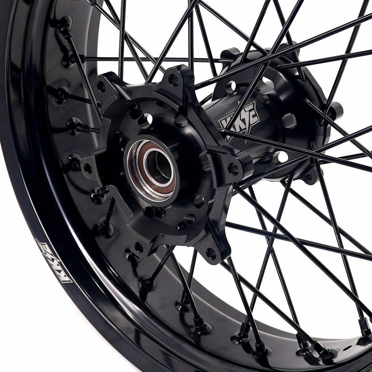 KKE 3.5*17'' & 4.25*17'' Supermoto Wheels Rims Fit STARK VARG MX EX Electric Dirt Bike All Black - Pinned Electric