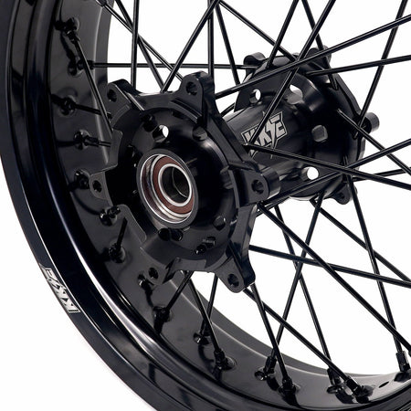 KKE 3.5*17'' & 4.25*17'' Supermoto Wheels Rims Fit STARK VARG MX EX Electric Dirt Bike All Black - Pinned Electric
