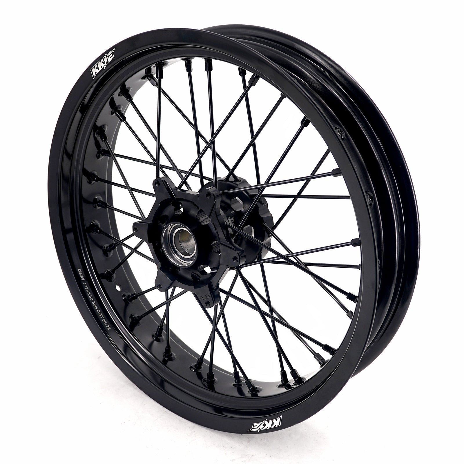 KKE 3.5*17'' & 4.25*17'' Supermoto Wheels Rims Fit STARK VARG MX EX Electric Dirt Bike All Black - Pinned Electric
