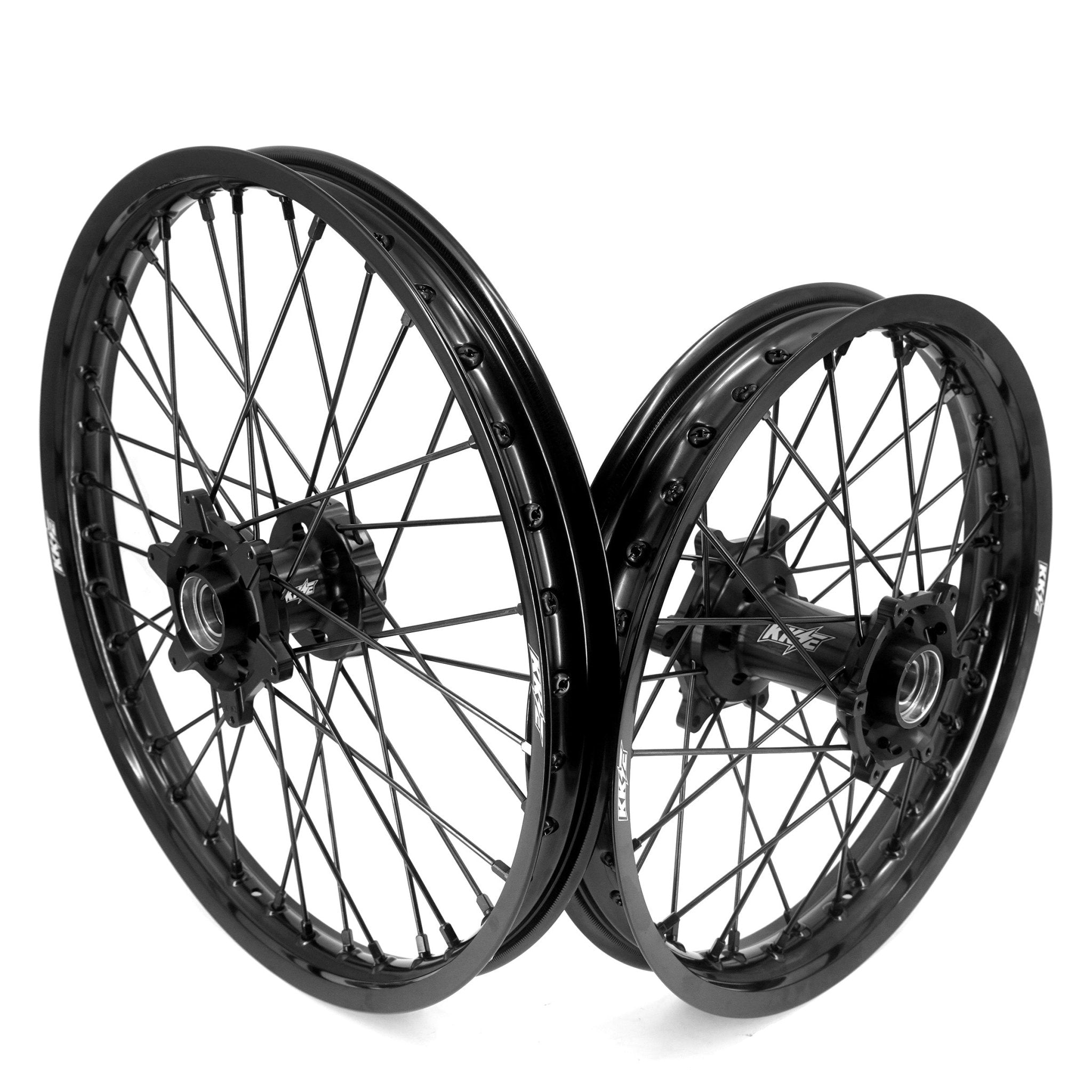 KKE Enduro 1.6*21" & 2.15*18" CNC Hub Electric Dirtbike Alloy Wheels Rims Fit STARK VARG MX EX All Black - Pinned Electric
