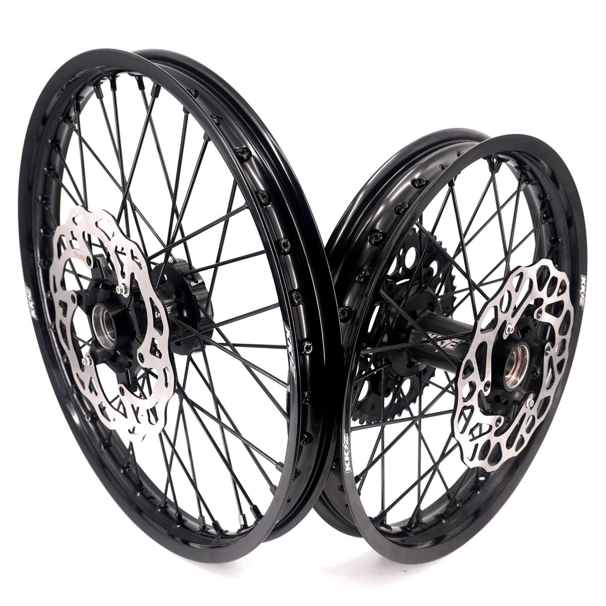 KKE Enduro 1.6*21" & 2.15*18" CNC Hub Electric Dirtbike Alloy Wheels Rims Fit STARK VARG MX EX All Black - Pinned Electric