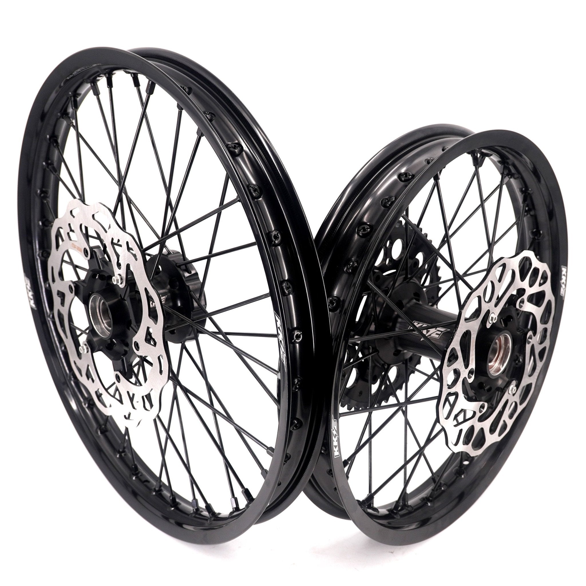 KKE Enduro 1.6*21" & 2.15*18" CNC Hub Electric Dirtbike Alloy Wheels Rims Fit STARK VARG MX EX All Black - Pinned Electric