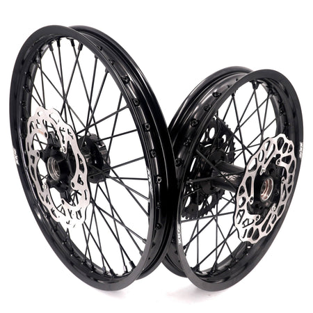 KKE Enduro 1.6*21" & 2.15*18" CNC Hub Electric Dirtbike Alloy Wheels Rims Fit STARK VARG MX EX All Black - Pinned Electric