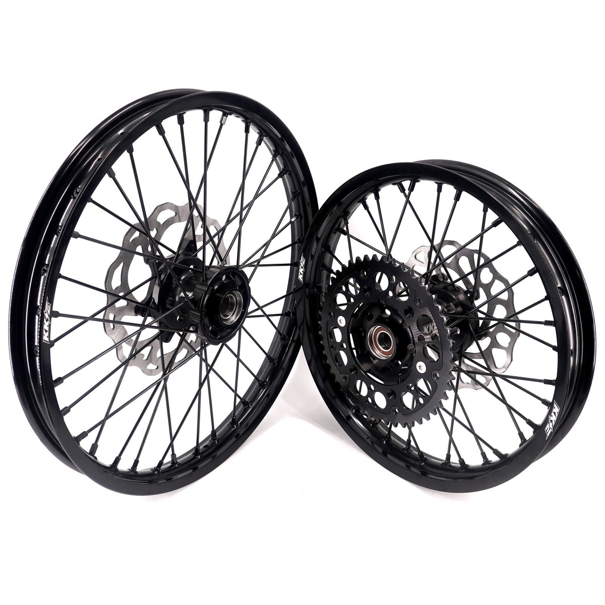 KKE Enduro 1.6*21" & 2.15*18" CNC Hub Electric Dirtbike Alloy Wheels Rims Fit STARK VARG MX EX All Black - Pinned Electric