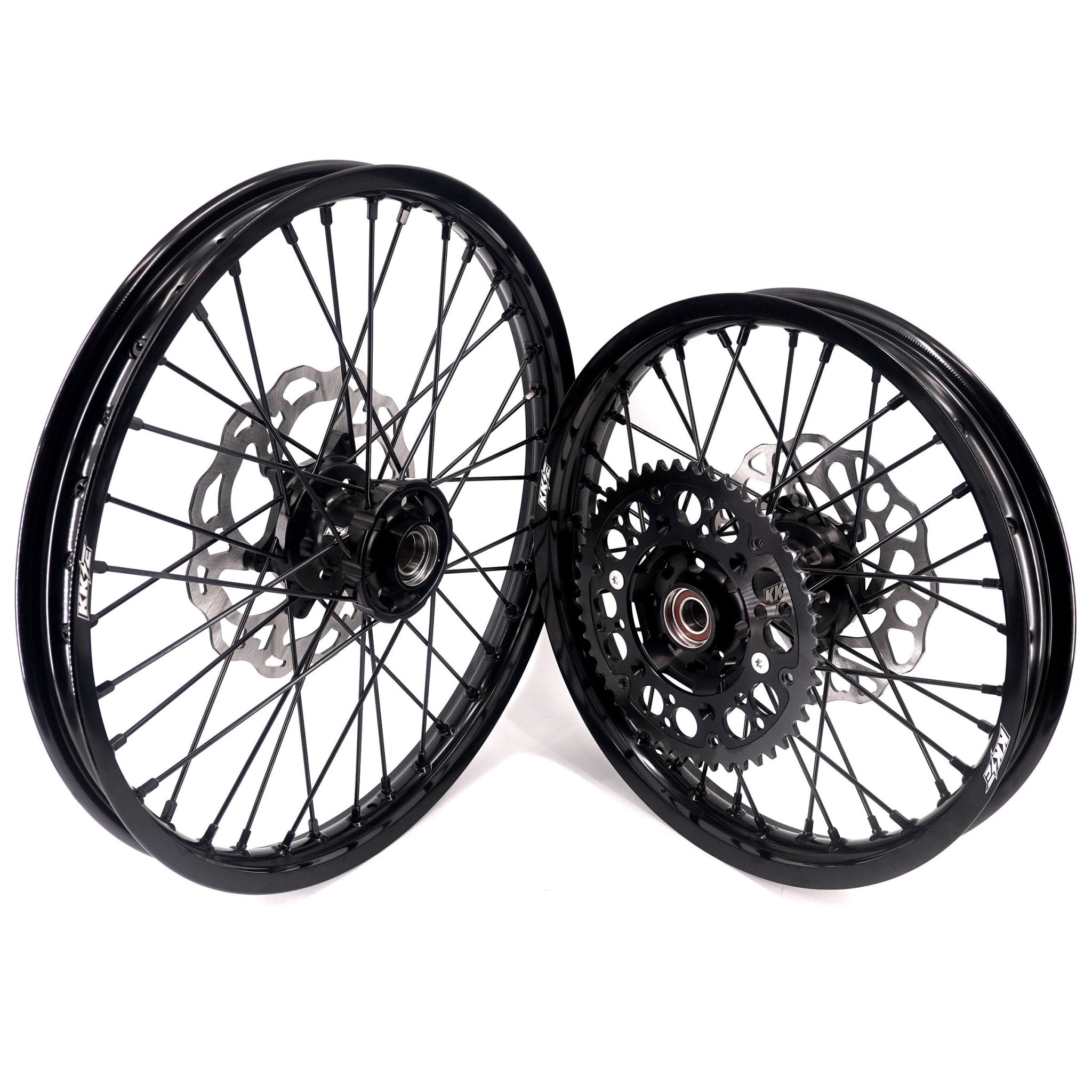 KKE Enduro 1.6*21" & 2.15*18" CNC Hub Electric Dirtbike Alloy Wheels Rims Fit STARK VARG MX EX All Black - Pinned Electric
