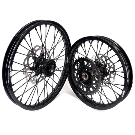 KKE Enduro 1.6*21" & 2.15*18" CNC Hub Electric Dirtbike Alloy Wheels Rims Fit STARK VARG MX EX All Black - Pinned Electric